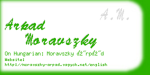 arpad moravszky business card